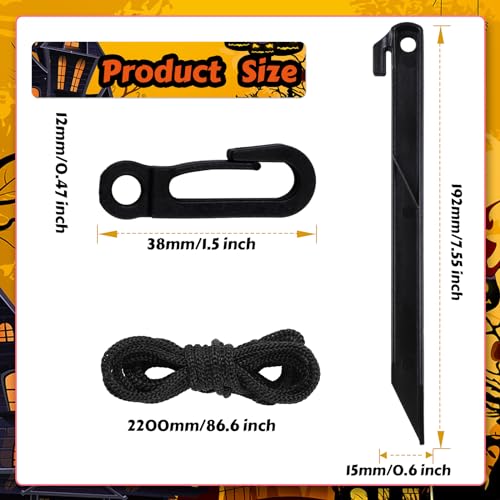 48Pcs Inflatable Stakes with Hooks and Tethers for Outdoor Decorations