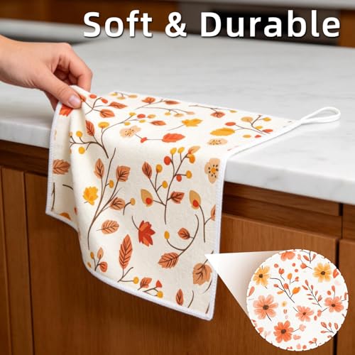 AiHeart 8-Pack Microfiber Kitchen Dish Cloths with Hanging Loop