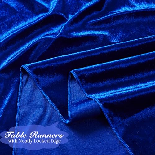 Velvet Table Runner - Royal Blue 20 x 120 Inches Elegant Dining Decor