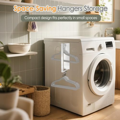 Magnetic Hanger Organizer for Laundry Room - Space Saving Rack