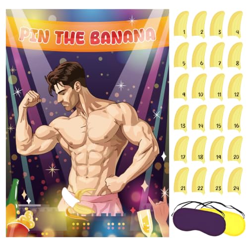 Pin The Banana on The Hunk Game - Bridal Shower & Bachelorette Fun