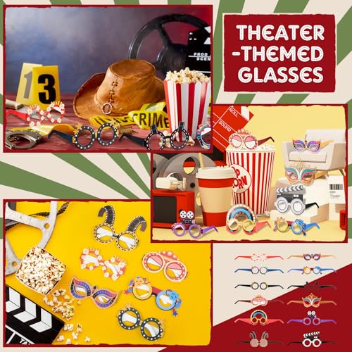 24 Pcs Movie Night Paper Glasses - Fun Photo Booth Props