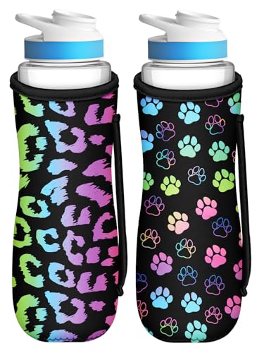 Cirkul 22 oz Water Bottle Sleeve - 2 Pack Neoprene Carrier with Handle