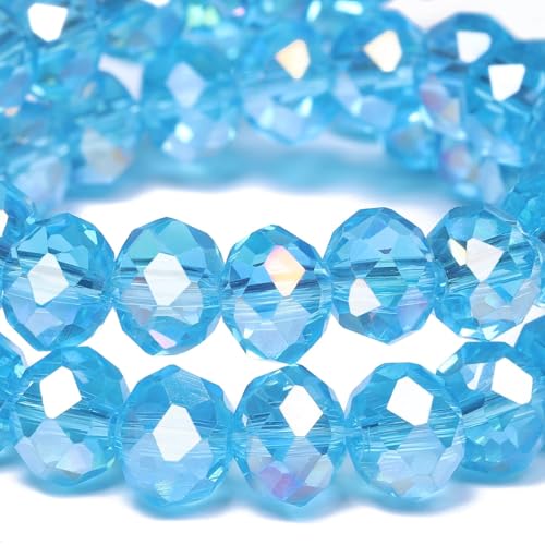 Lake Blue AB Faceted Glass Beads for Jewelry Making - 400PCS