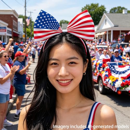American Flag Patriotic Headband for 4th of July & Memorial Day