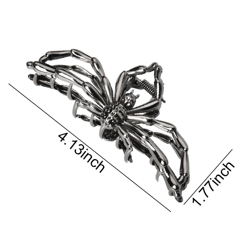 Black Spider Large Hair Clip for Thick Hair Gothic Halloween Accessory