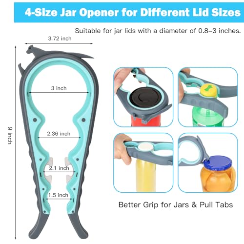 3-Piece Jar Opener Set for Weak Hands - Ergonomic Kitchen Tool