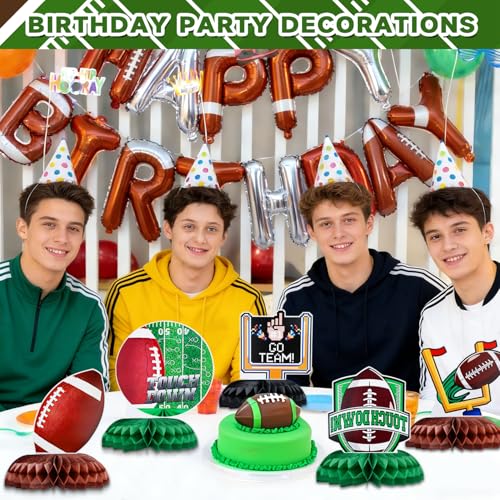 Football Party Decorations - 10 Honeycomb Centerpieces for Game Day