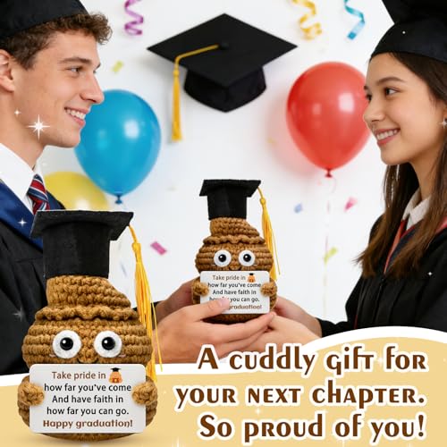 Handmade Crochet Graduation Poop Plush | Funny Gift for 2026 Grads