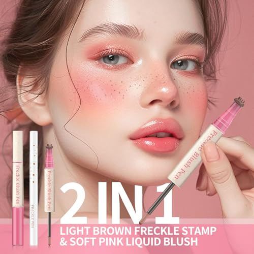 QIUFSSE Faux Freckle Stamp and Liquid Blush Pen Set