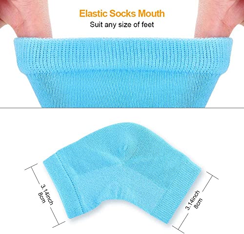 CGBOOM Hydrating Gel Heel Socks for Dry Cracked Heels 4Pcs