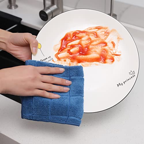 Microfiber Dish Rags Set of 6 - Super Absorbent & Lint-Free 11x11 Inches