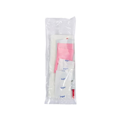 WNA 611912 9-Piece Coffee Condiment Kit, 12" x 12" 1-Ply Napkin (Case of 250)