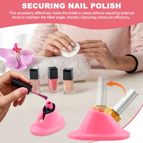 4PCS Silicone Nail Polish Bottle Holders - Anti-Spill Stand for Manicure