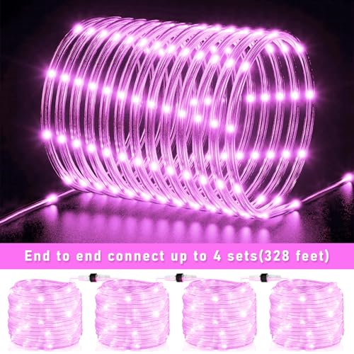 Pink 100FT 300 LED Rope Lights for Outdoor Indoor Decor - Connectable Waterproof