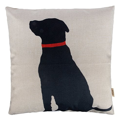 Dog Print Cotton Linen Throw Pillow Cover 18 x 18 Inch Decorative Cushion