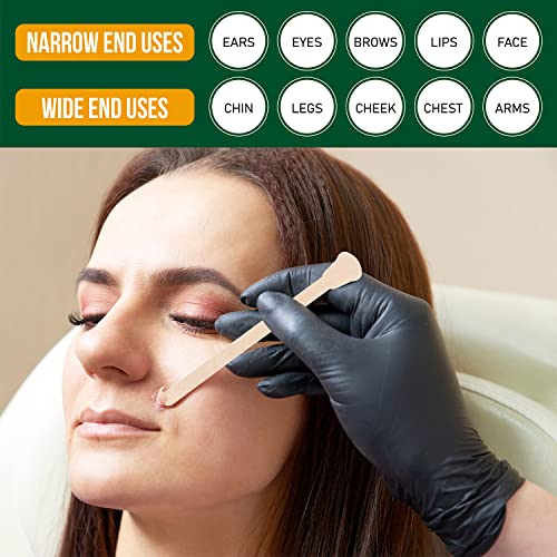 SILMII Wooden Wax Spatula Applicators for Hair Removal - 100 Pack