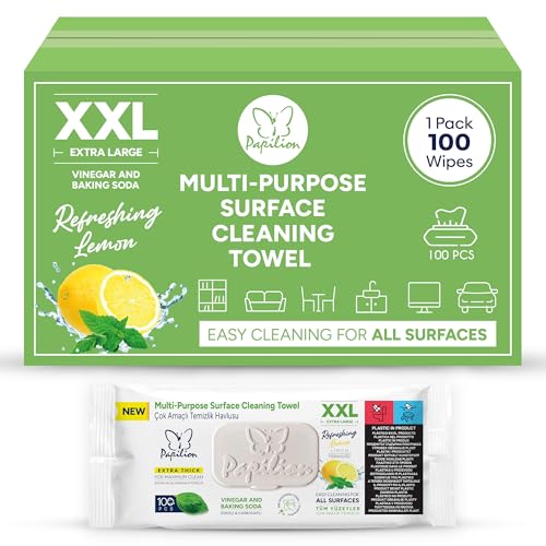 Papilion Multi-Surface Cleaning Wipes, Lemon Scent, 100 Count