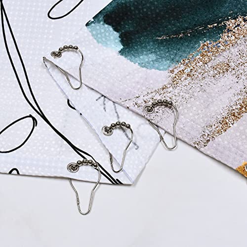 Yeele 71x71-Inch Boho Botanical Shower Curtain, Heavy-Duty Waffle Fabric