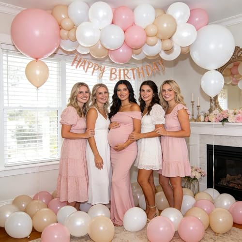 60 Pcs Pink and White Balloons - 12 Inch Latex for Parties