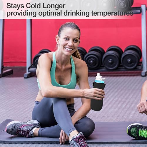 2 Pcs Sleeve Compatible with Cirkul Water Bottle 32oz,Water Bottle Sleeve for Cirkul Tumbler & Stainless Steel,Neoprene Insulated Bottles for Tumbler & Stainless Steel Bottles Accessories(Black)