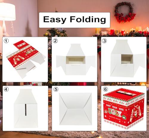 Ugly Sweater Contest Ballot Box Set with 50 Voting Cards