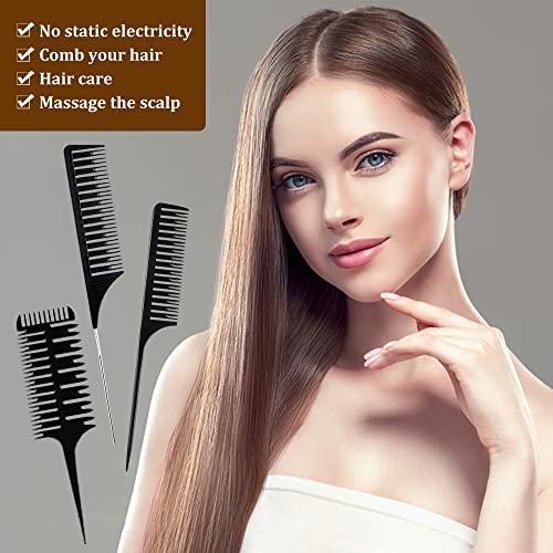 Professional 3-Way Hair Weaving and Sectioning Comb for Highlighting