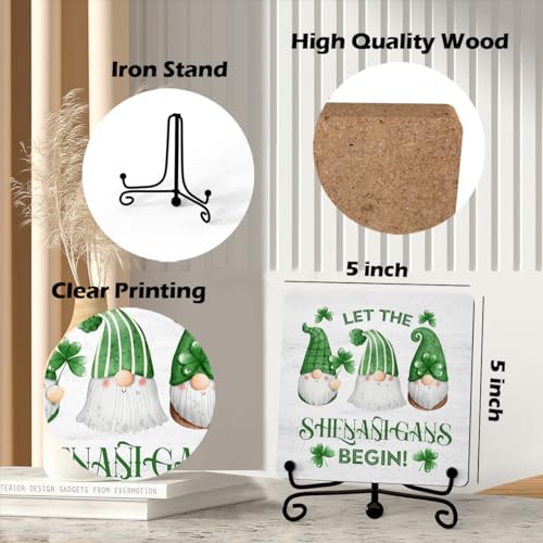 St. Patrick's Day Wooden Plaque with Stand - 5" Retro Decor