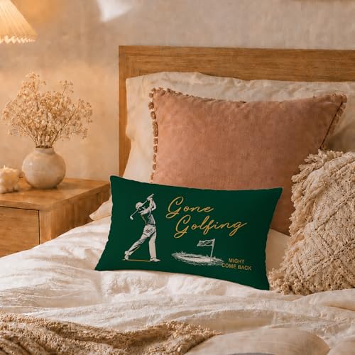 Dark Green Golf Pillow Cover 12x20 - Decorative Sports Accent