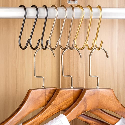 10-Pack Gold S Hooks, 4.7-Inch Heavy Duty Stainless Steel Utility Hooks