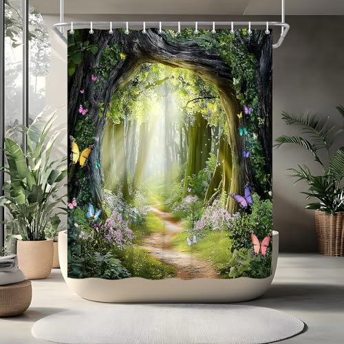 Green Forest Fantasy Shower Curtain - 70" W x 70" L - Pack of 1