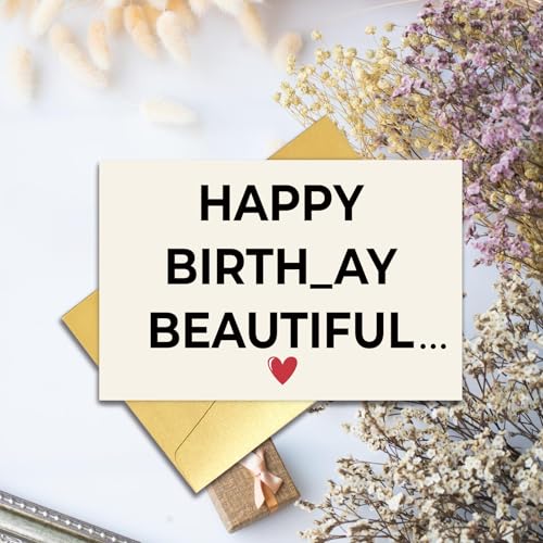 Funny Naughty Birthday Card for Wife or Girlfriend - Double Sided