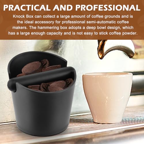Compact Espresso Knock Box with Removable Rod and Silicone Tamper Pad