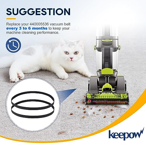 KEEPOW Vacuum Belt 440005536 for Hoover Dual Power Max Carpet Cleaners (2 Pack)