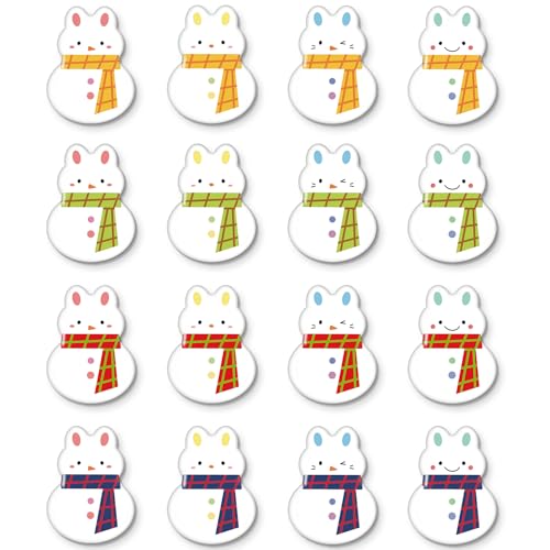 Tynogard 16 Pcs Cute Snowman Bunny Fridge Magnets Set