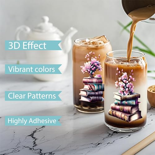 Sakura UV DTF Cup Wrap Transfers Stickers for 16 oz Tumblers 4 Pcs