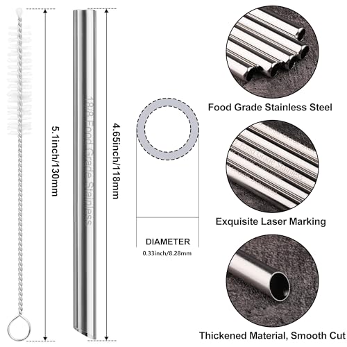 Mucostaw Stainless Steel Replacement Straws for Yeti Kids 12oz