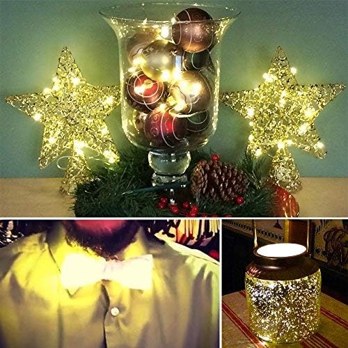 YKB LED Starry String Lights - 6 PCS with 20 Micro LEDs on 3.3FT Copper Wire | Warm White for Holiday Decor