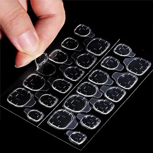MOLILON 480pcs Nail Adhesive Tabs Transparent Jelly Glue for Press on Nails