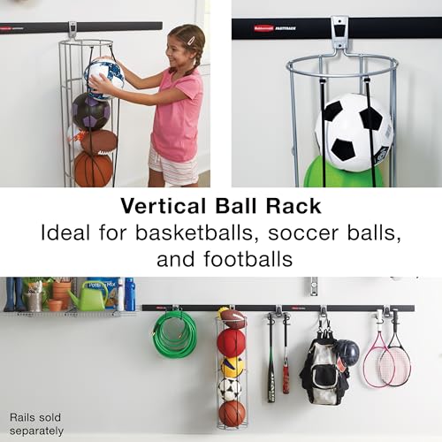 Rubbermaid FastTrack Vertical Ball Rack - Wall-Mounted Garage Storage