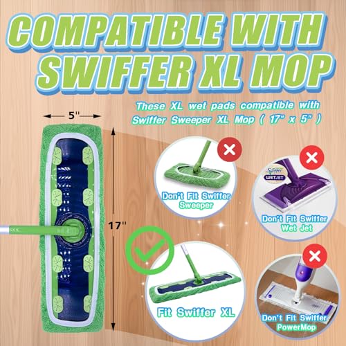 2 Pack XL Microfiber Mop Pads for Swiffer XL Mop – Reusable Wet & Dry Cleaning