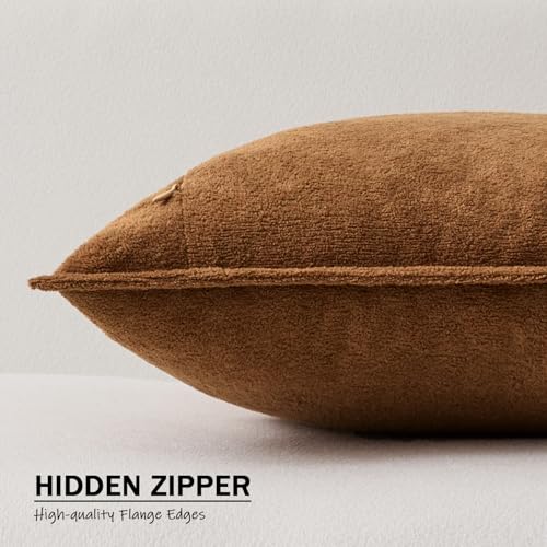 Waterproof Brown Lumbar Pillow Cover 12"x20" with Zipper