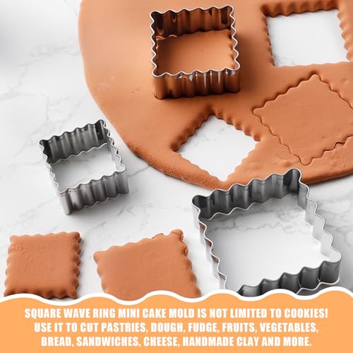 Stainless Steel Cookie Cutter Set - 6PCS Rectangle & Square Molds