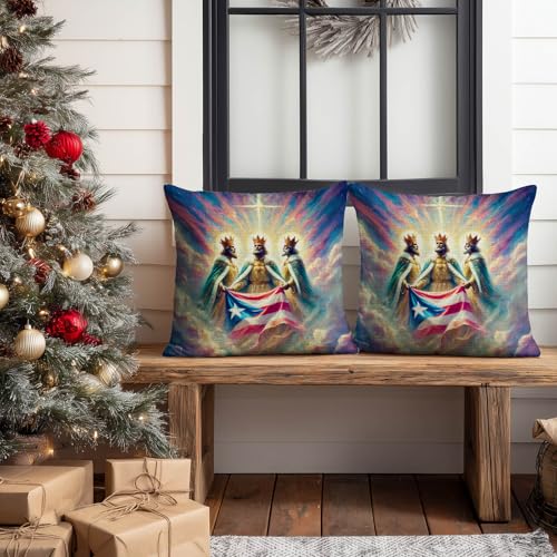 HOMETITUTE Three Kings Throw Pillow Covers 18x18 Set of 2