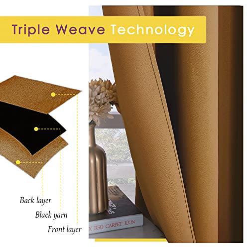 NICETOWN Blackout Curtains 54" Length, Noise Reducing, 2 Panels