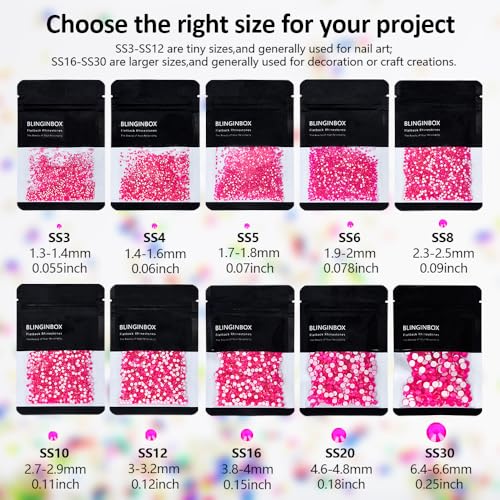 BLINGINBOX Flatback Luminous Rhinestones 288pcs 6.5mm SS30 Glass Crystals