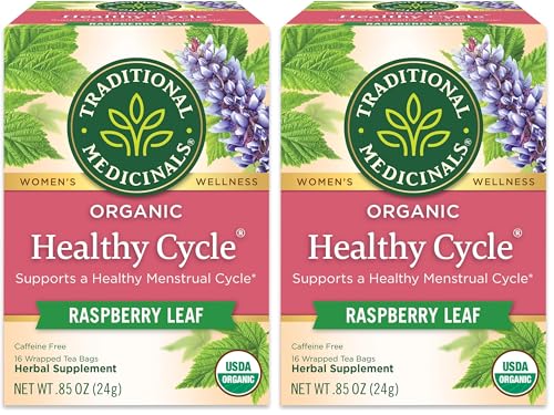 Traditional Medicinals Organic Healthy Cycle Tea, 16 Bags (Pack of 2)