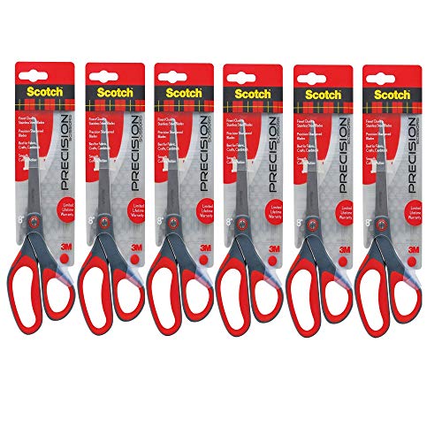 8-Inch Precision Scissors - 6 Pack by Scotch