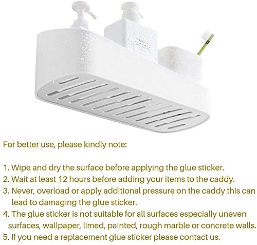SUNFICON Wall-Mounted Shower Caddy with Adhesive Storage Shelf