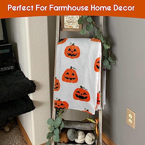 Halloween Pumpkin Face Throw Blanket - 60"x50" Soft Flannel Fleece